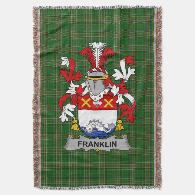 Irish Franklin Coat of Arms Familienwappen Irland Decke (Vorderseite Vertikal)