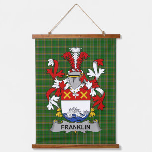 Irish Franklin Coat of Arms Familienwappen Wandteppich Mit Holzrahmen
