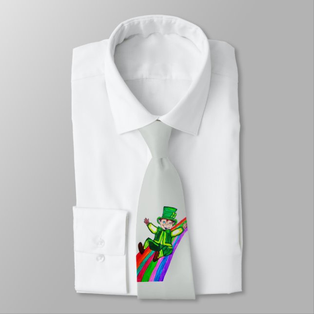 IRISH FUNNY LEPRECHAUN Krawatte (Gebunden)