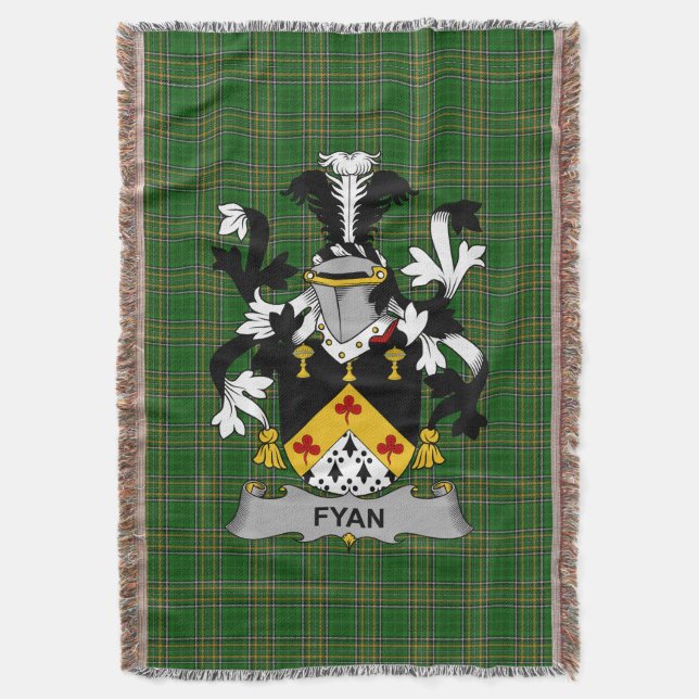 Irish Fyan oder Faghan Coat of Arms Familienwappen Decke (Vorderseite Vertikal)