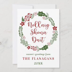 Irish Gaelic frohe Weihnachten, Custom Feiertagskarte