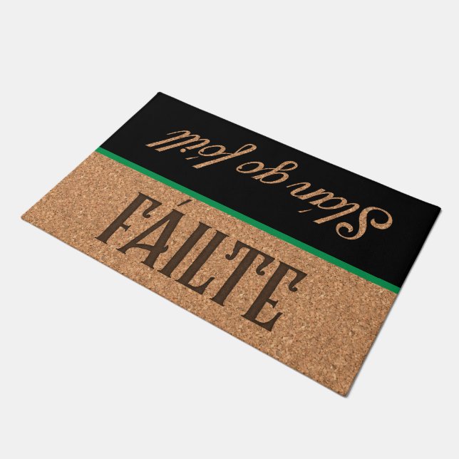 Irish Gaelic Welcome & Goodbye, Fáilte Fußmatte (Schrägansicht)