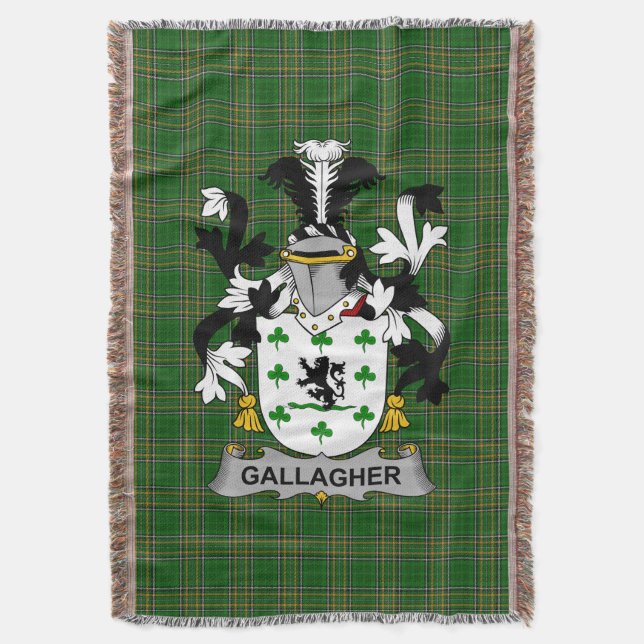 Irish Gallagher oder O_Gallagher Coat of Arms Fami Decke (Vorderseite Vertikal)