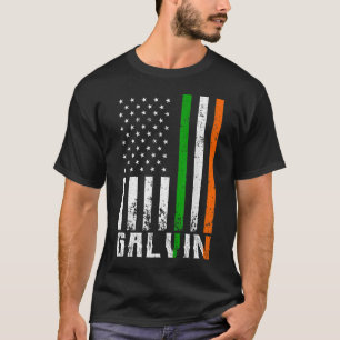 Irish GALVIN Flag American Flag Ireland Flag T-Shirt