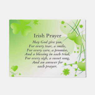 Irish Gebet Green Hearts and Kleeblatts Fußmatte