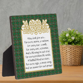 Irish Gebet keltic Border und Tartan Fotoplatte