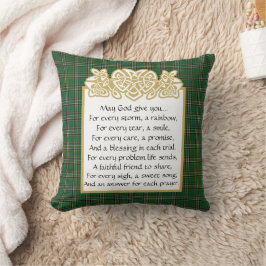 Irish Gebet keltic Border und Tartan Kissen