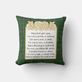 Irish Gebet keltic Border und Tartan Kissen