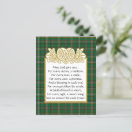 Irish Gebet keltic Border und Tartan Postkarte