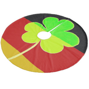 Irish German Flag Kleeblatt Clover St. Patrick Fleece Weihnachtsbaumdecke