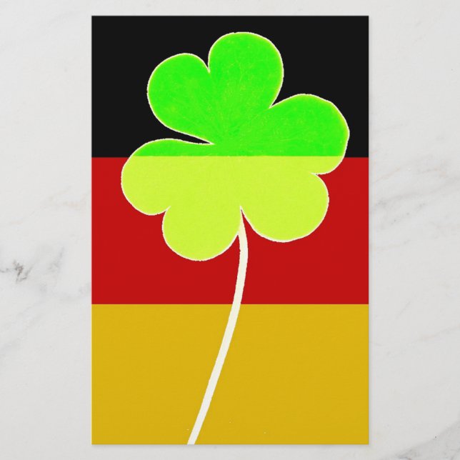 Irish German Flag Kleeblatt Clover St Patrick Fun Briefpapier (Vorderseite)