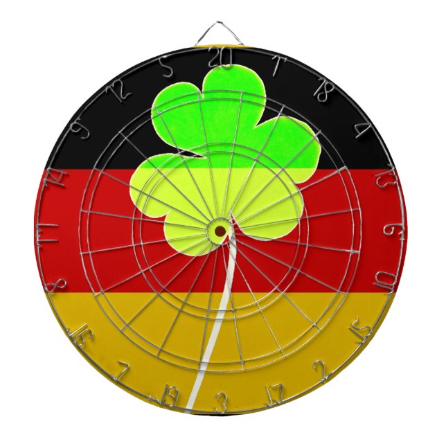 Irish German Flag Kleeblatt Clover St Patrick Fun Dartscheibe (vorne)