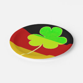 Irish German Flag Kleeblatt Clover St Patrick Fun Pappteller