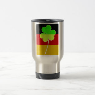 Irish German Flag Kleeblatt Clover St Patrick Fun Reisebecher
