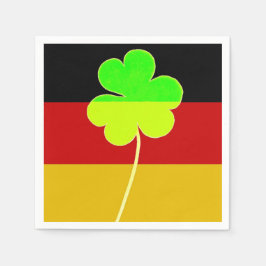 Irish German Flag Kleeblatt Clover St Patrick Fun Serviette