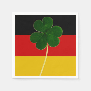 Irish German Flag Kleeblatt Clover St Patrick Fun Serviette