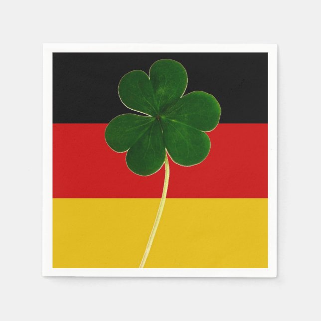 Irish German Flag Kleeblatt Clover St Patrick Fun Serviette (Vorderseite)
