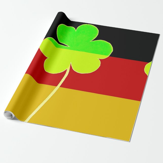 Irish German Flag Kleeblatt Clover St. Patrick Geschenkpapier (Ungerollt)