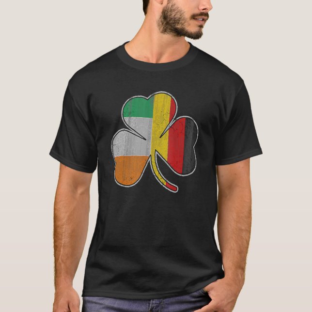 Irish German Flag Kleeblatt T Shirt St Patricks Da (Vorderseite)