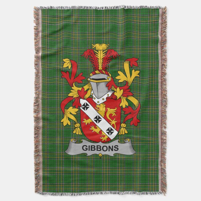Irish Gibbons oder McGibbons Coat of Arms Family C Decke (Vorderseite Vertikal)