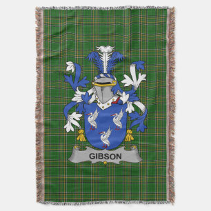Irish Gibson Coat of Arms Familienwappen Irland Decke