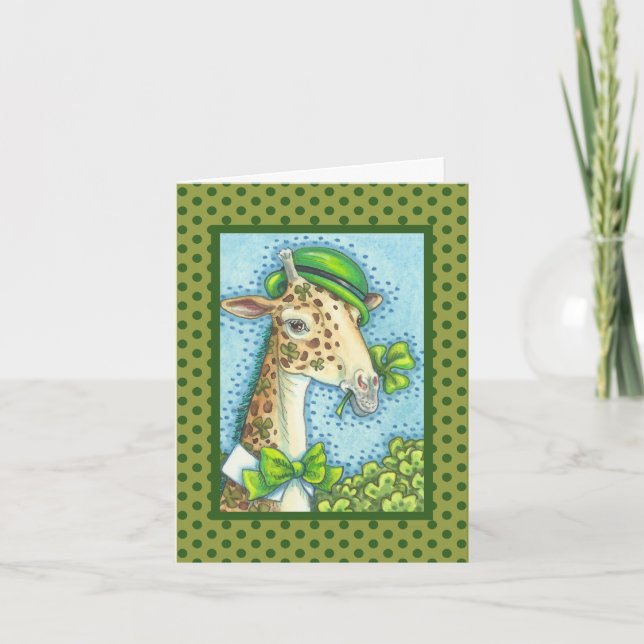 IRISH GIRAFFE ST. PATRICK'S DAY GREETING CARD Vers Karte (Vorderseite)