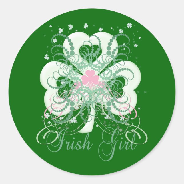 Irish Girl 2 Runder Aufkleber (Vorderseite)