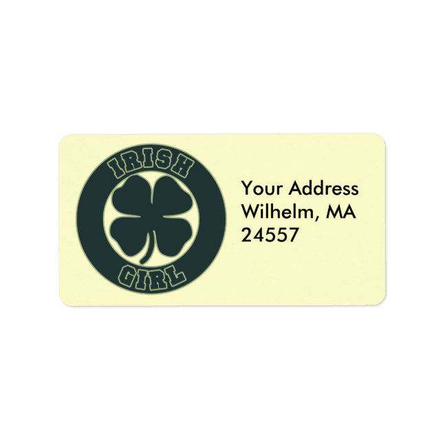 Irish Girl Adressaufkleber (Vorne)