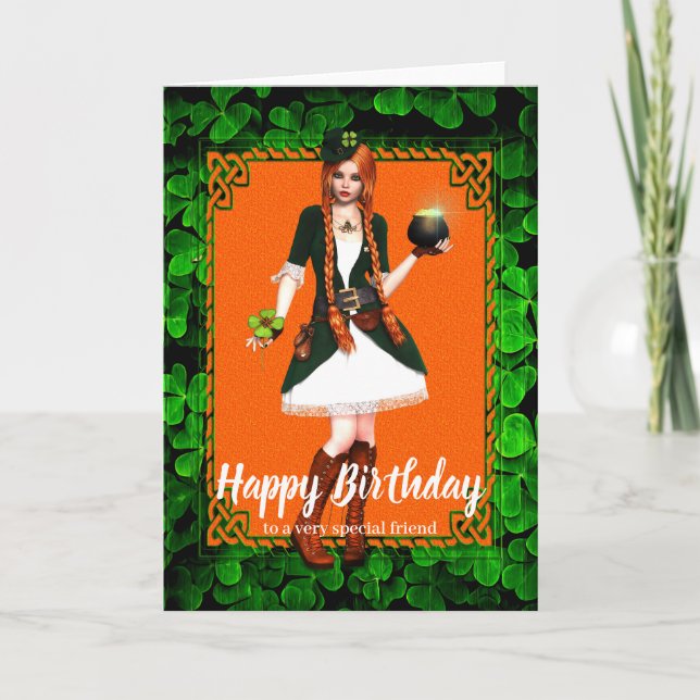 Irish Girl Birthday Card Karte (Vorderseite)