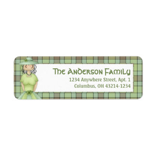 Irish Girl Doll St. Patrick's Étiquette de adresse