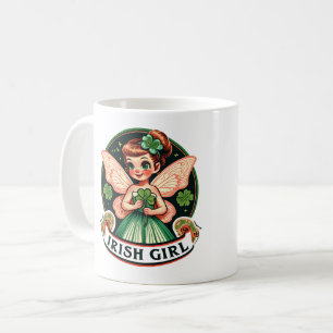 Irish Girl Fairy Green Kleeblatts St. Patrick's Da Kaffeetasse
