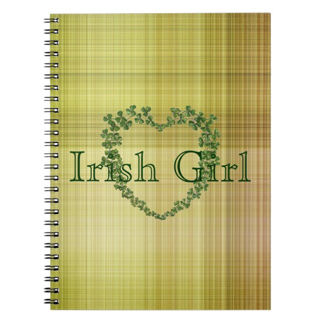 Irish Girl Kleeblatt Heart Notizblock (Vorderseite)