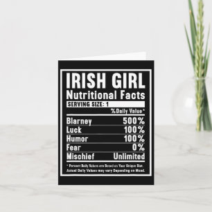 Irish Girl Nutrition Fakten 1 Karte