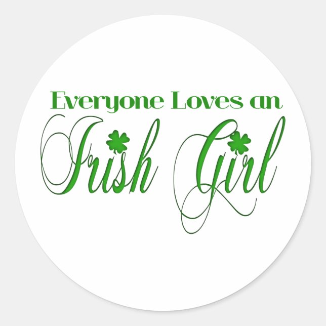 Irish Girl Runder Aufkleber (Vorderseite)