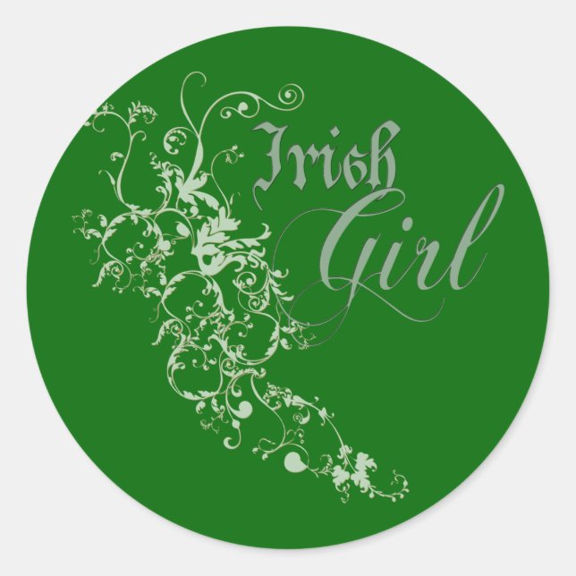 Irish Girl Runder Aufkleber (Vorderseite)