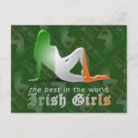 Irish Girl Silhouette Flag