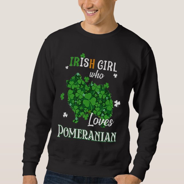 Irish Girl Who Lieben Spitz Shiwawa Bulldog Pu Sweatshirt (Vorderseite)