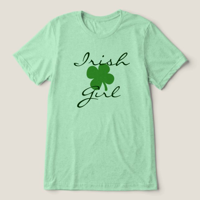 Irish Girl Women's St. Patrick's Day Tri-Blend Shirt (Design Vorderseite)
