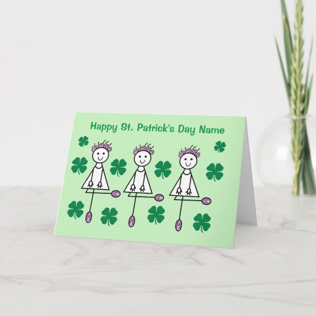 Irish Girls Dancing St Patrick's Day Karte (Vorderseite)