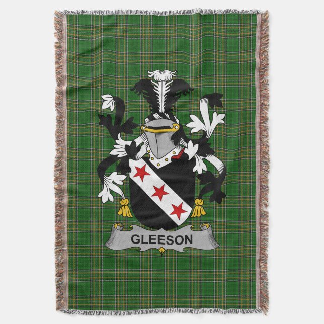 Irish Gleeson oder O_Glissane Coat of Arms Family  Decke (Vorderseite Vertikal)