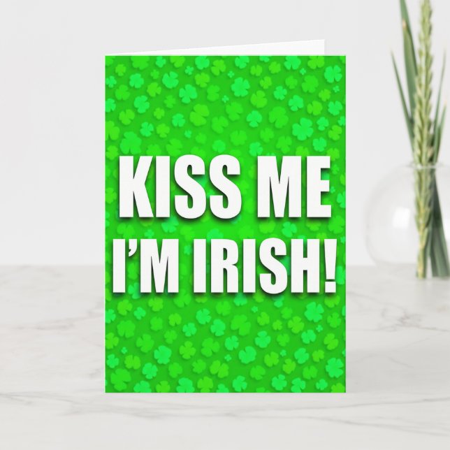 Irish Glitter Texture Kiss Me Card Karte (Vorderseite)
