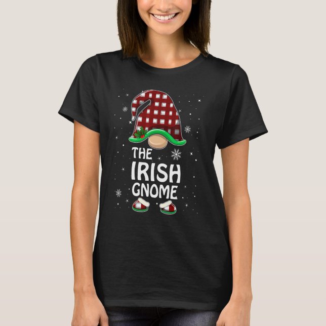 Irish Gnome Buffalo Kariert Matching Family Group T-Shirt (Vorderseite)