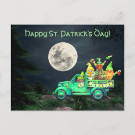 Irish Gnomes and Full Moon St. Patrick's Day Postkarte