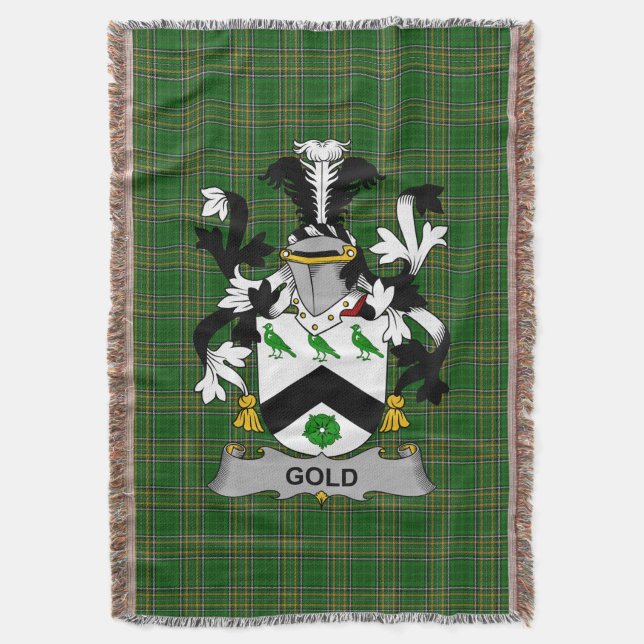 Irish Gold Coat of Arms Familienwappen Irland Decke (Vorderseite Vertikal)