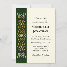 Irish Gold Kleeblatts auf Green Christlich Wedding Einladung