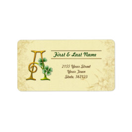 Irish Gold Monogram A Label Adressaufkleber