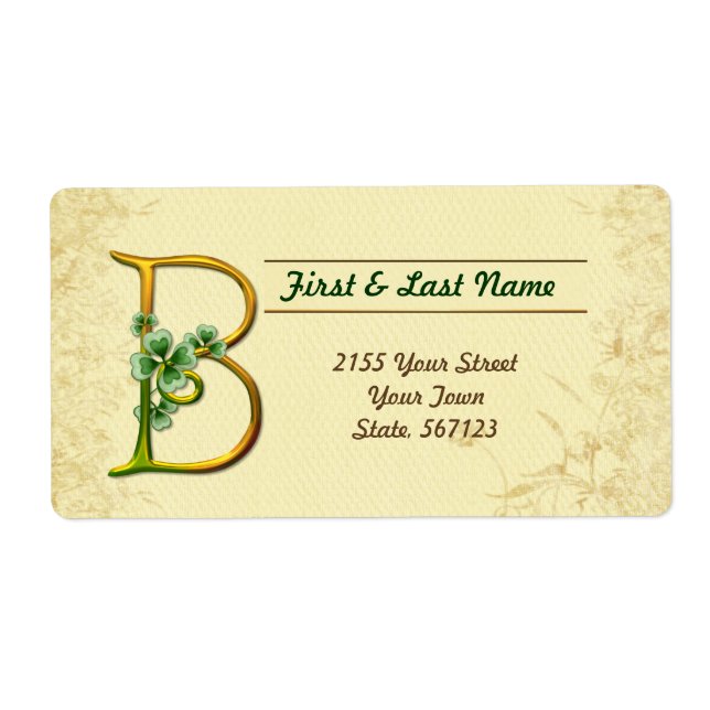 Irish Gold Monogram B Label (Vorne)