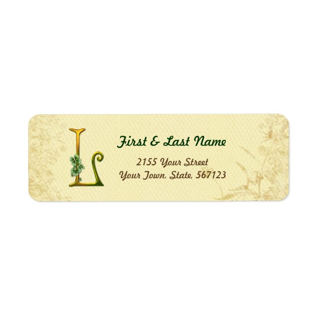 Irish Gold Monogram L Label (Vorne)