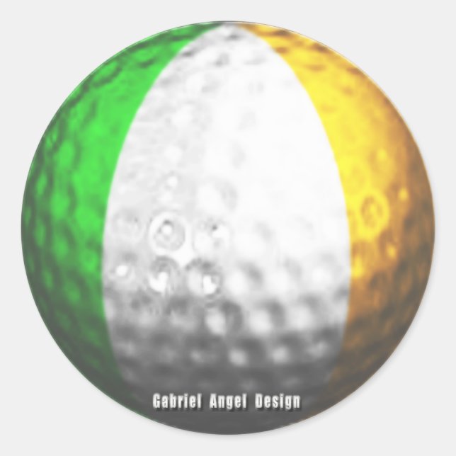 Irish Golf Runder Aufkleber (Vorderseite)