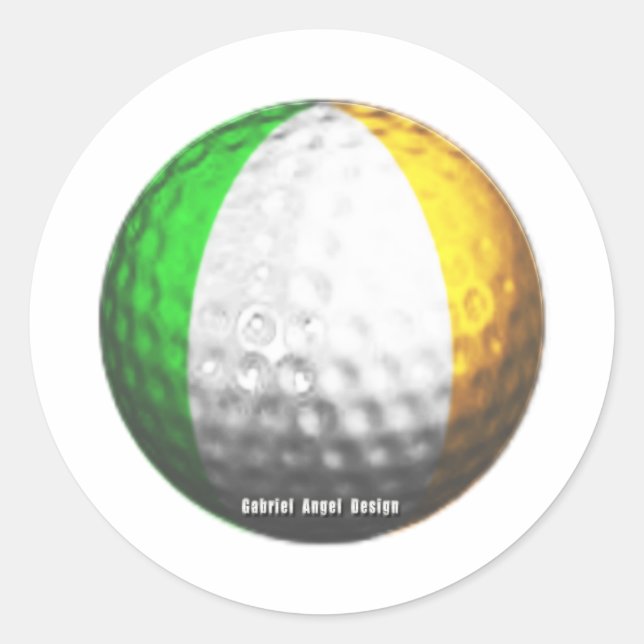 Irish Golf Runder Aufkleber (Vorderseite)
